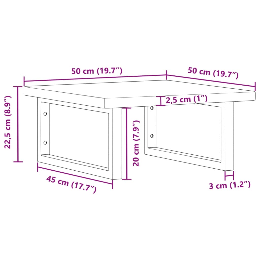 Basin Shelf | Light brown and black | Solid oak wood and steel | Medium