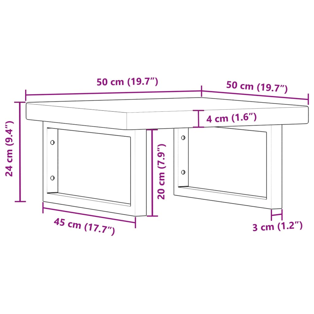 Basin Shelf | Light brown and white | Solid oak and steel | Medium