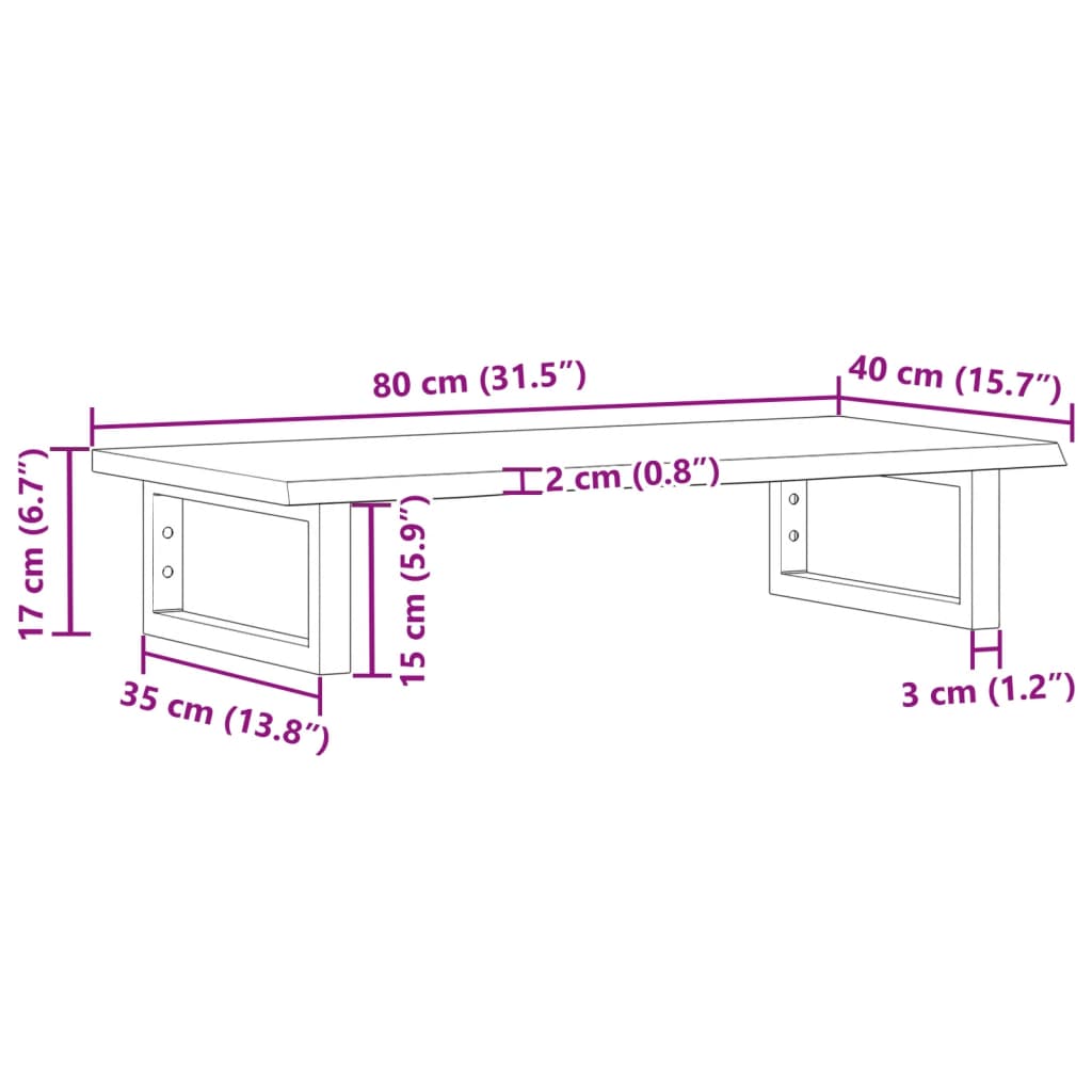 Basin Shelf | Light brown | Solid oak wood | Standard | Basin Shelf