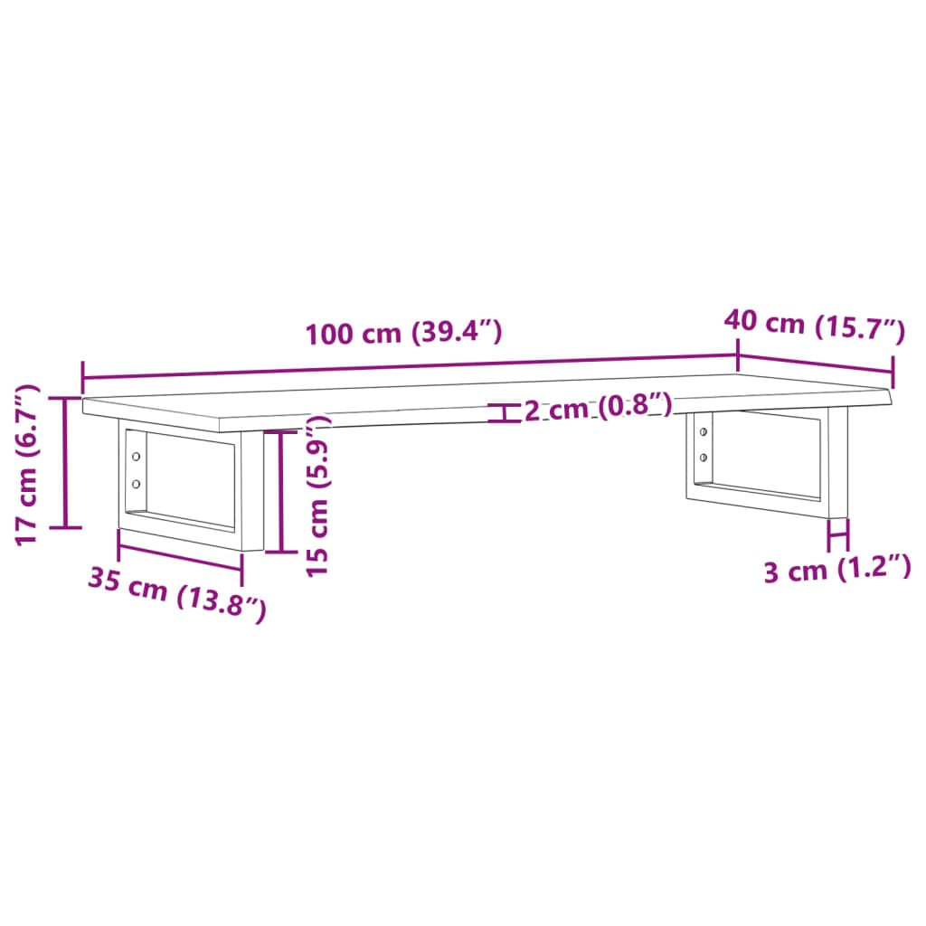 Basin Shelf | Light brown, White | Solid oak wood, Steel | 100 cm