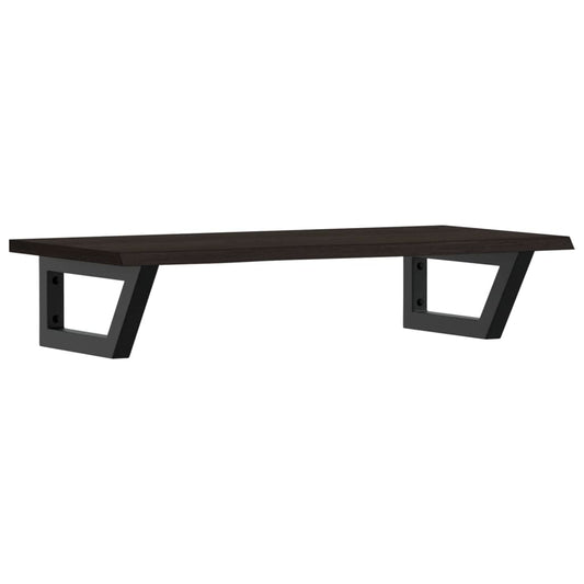 Basin Shelf Wall Mounted Steel and Solid Wood Oak