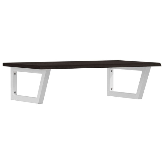 Basin Shelf Wall Mounted Steel and Solid Wood Oak