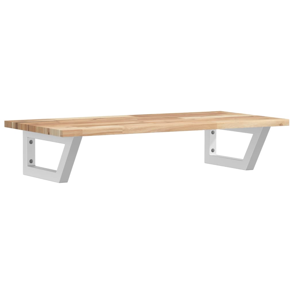 Basin Shelf Wall Mounted Steel and Solid Wood Acacia