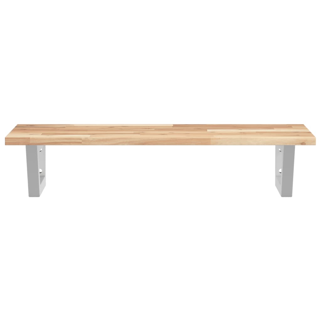 Basin Shelf Wall Mounted Steel and Solid Wood Acacia
