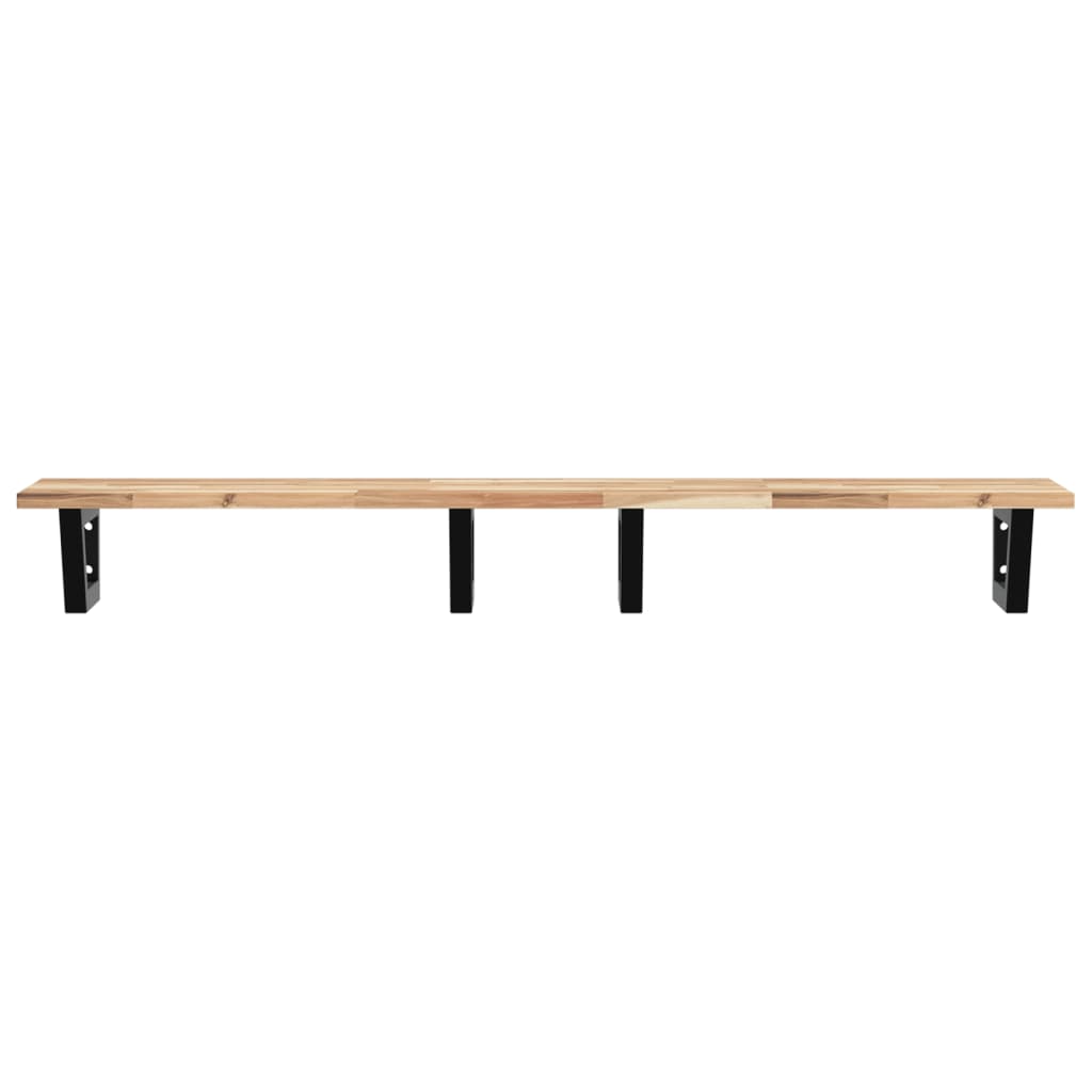 Basin Shelf Wall Mounted Steel and Solid Wood Acacia
