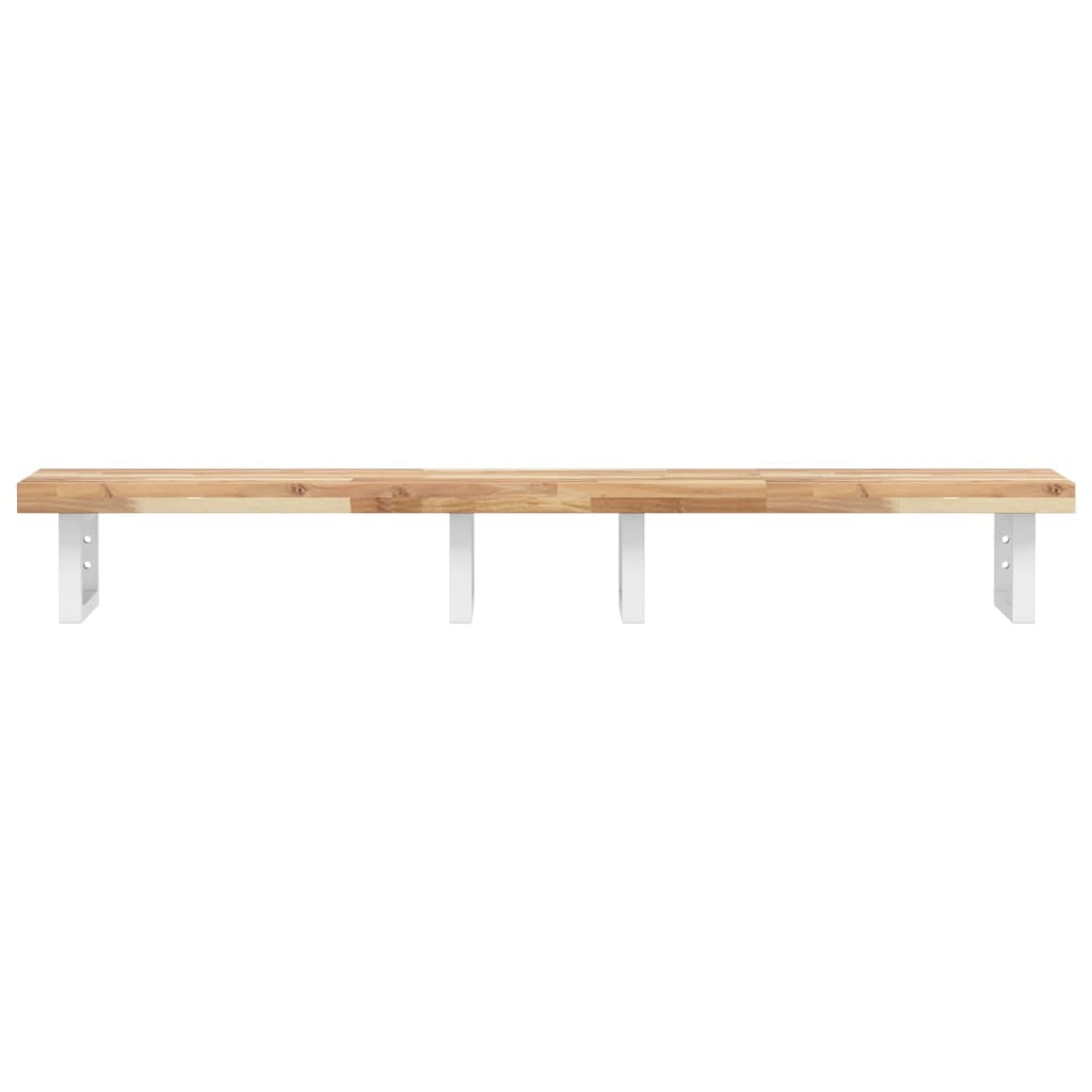 Basin Shelf Wall Mounted Steel and Solid Wood Acacia