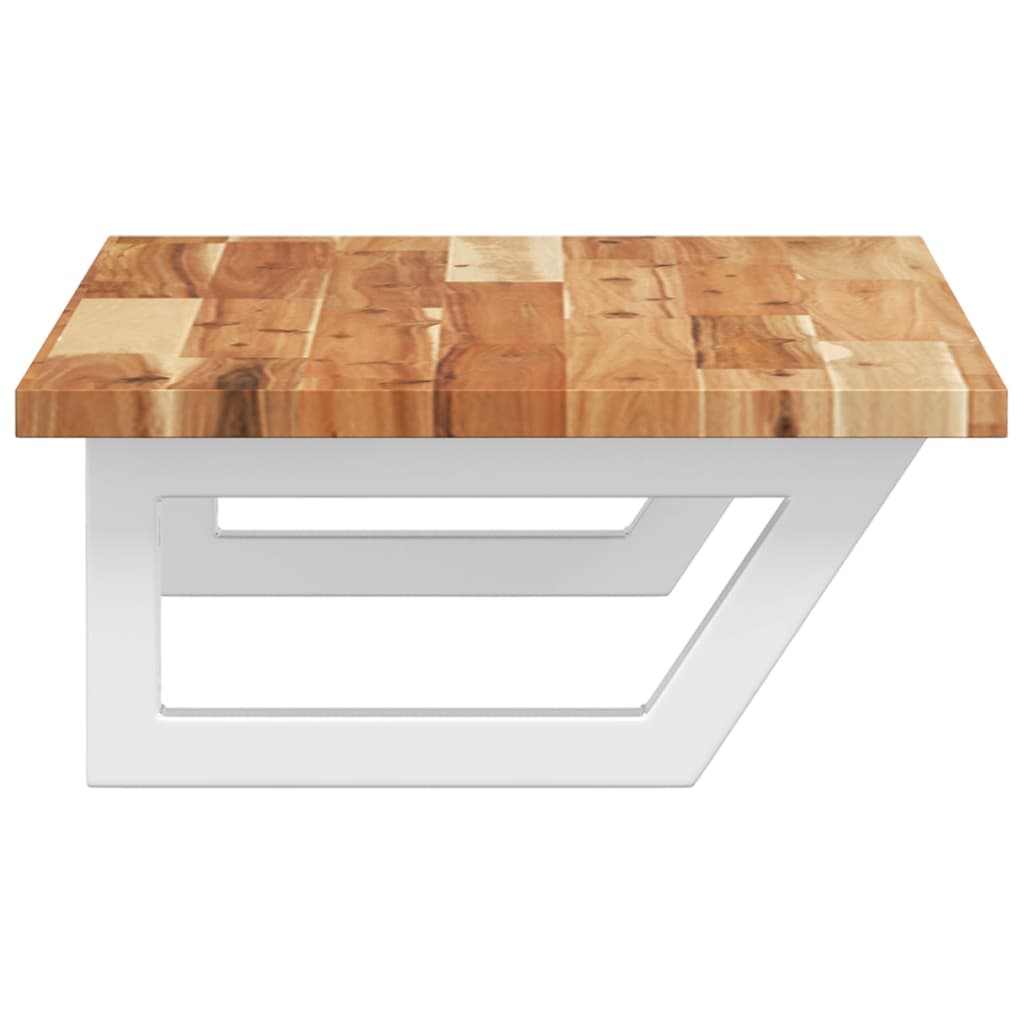 Basin Shelf Wall Mounted Steel and Solid Wood Acacia