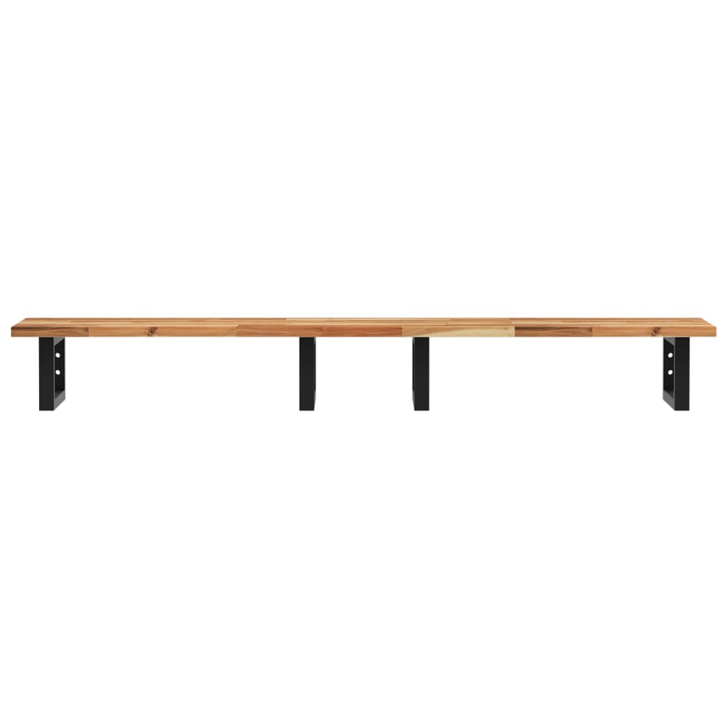 Basin Shelf Wall Mounted Steel and Solid Wood Acacia