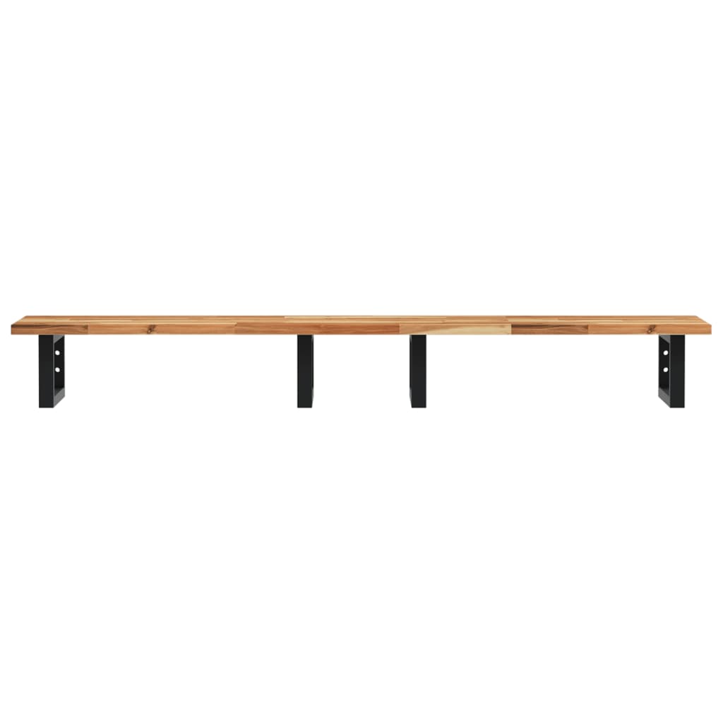 Basin Shelf Wall Mounted Steel and Solid Wood Acacia