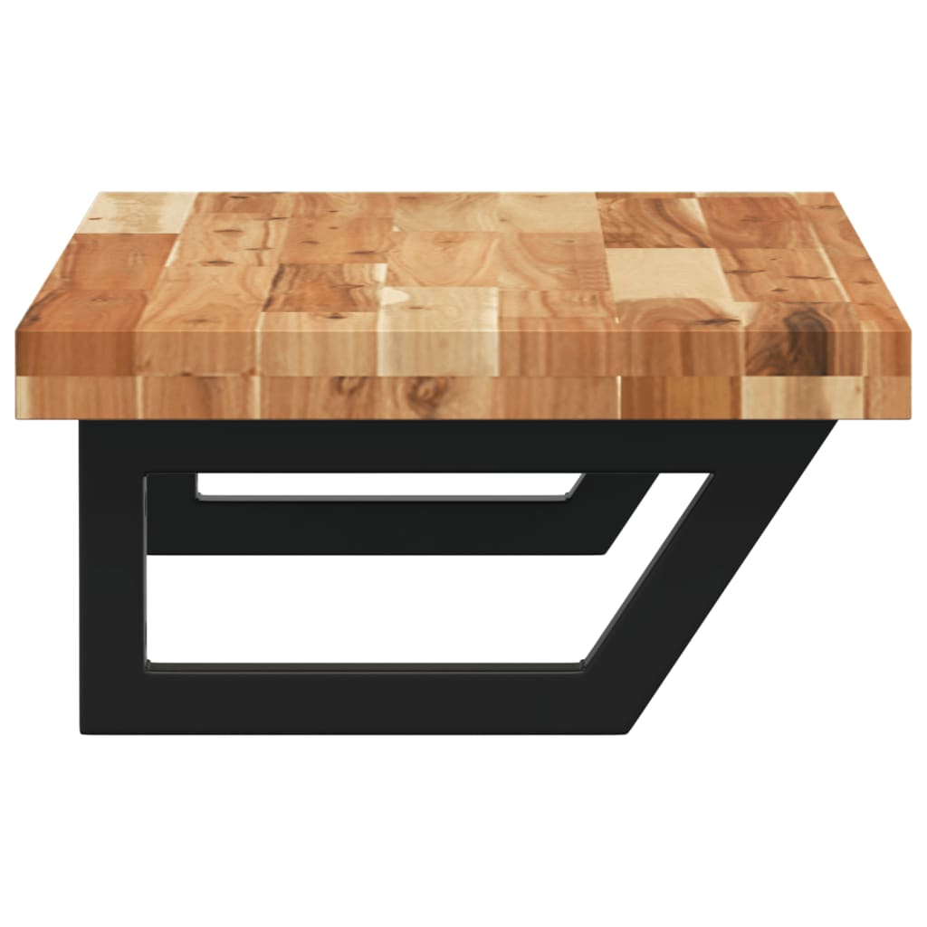 Basin Shelf Wall Mounted Steel and Solid Wood Acacia