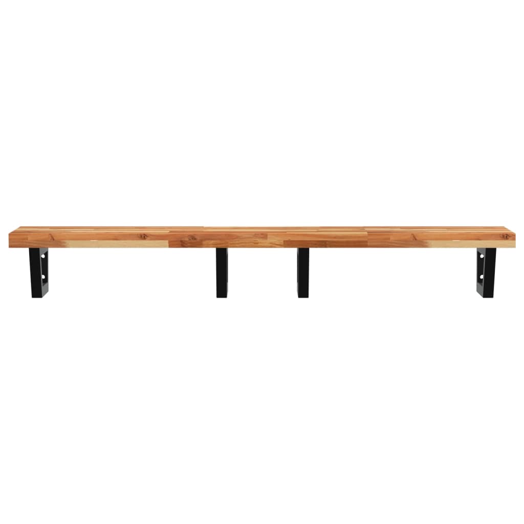 Basin Shelf Wall Mounted Steel and Solid Wood Acacia