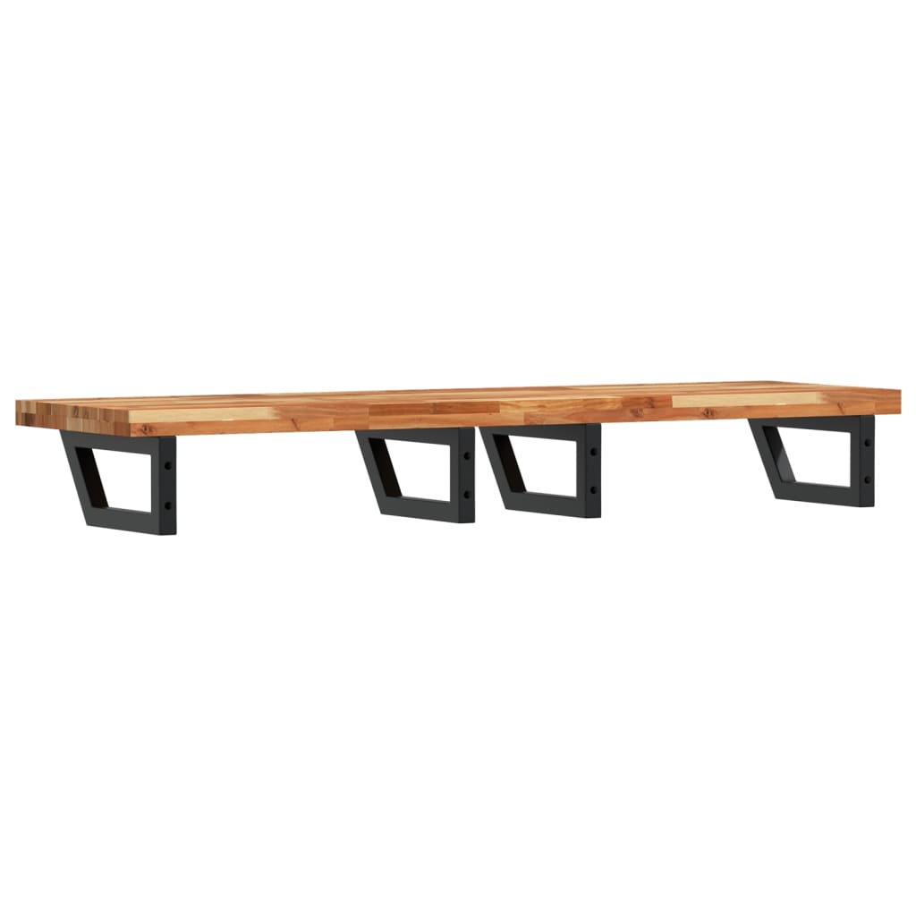 Basin Shelf Wall Mounted Steel and Solid Wood Acacia