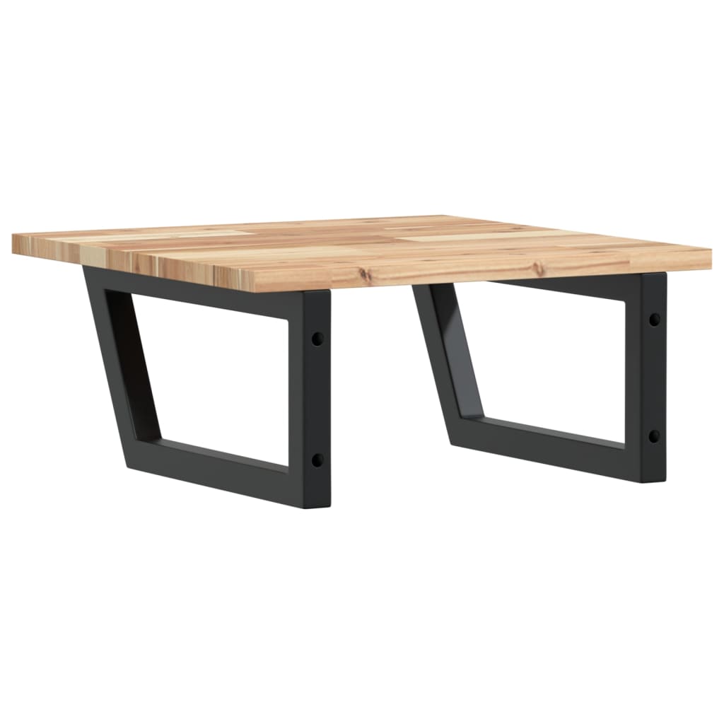 Basin Shelf Wall Mounted Steel and Solid Wood Acacia