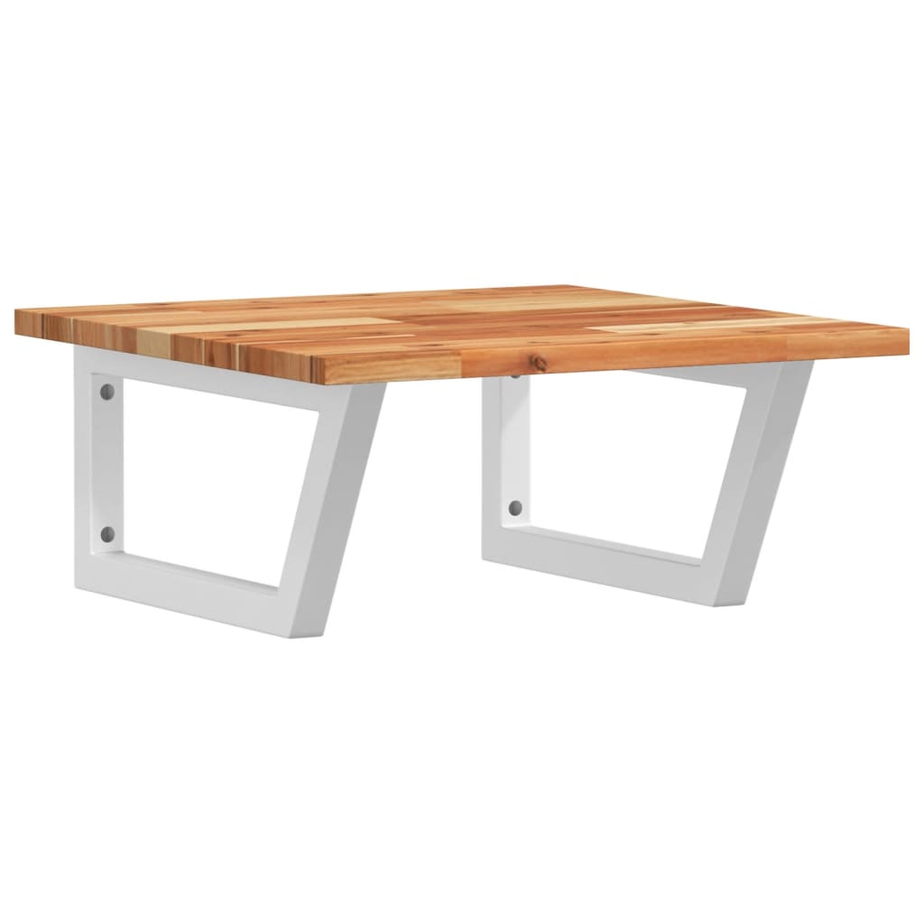 Basin Shelf Wall Mounted Steel and Solid Wood Acacia