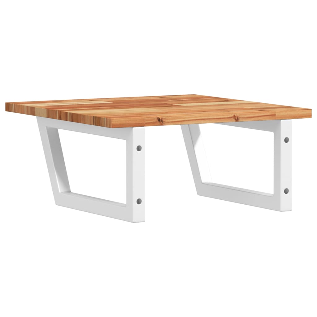 Basin Shelf Wall Mounted Steel and Solid Wood Acacia