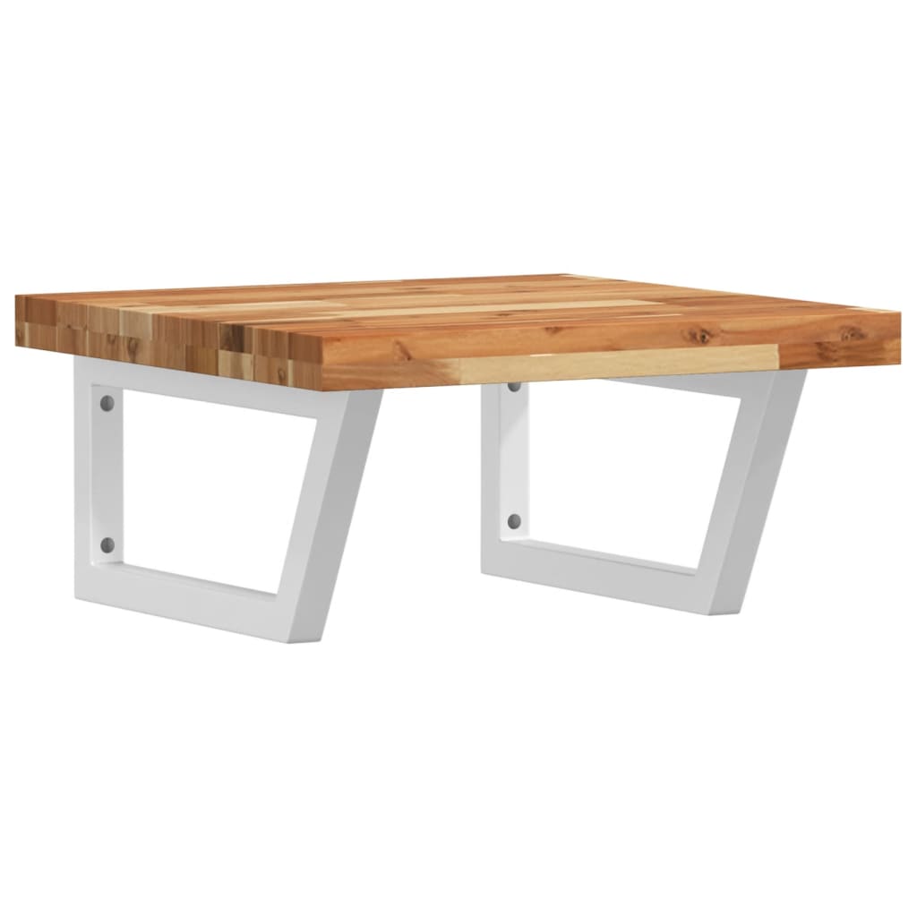 Basin Shelf Wall Mounted Steel and Solid Wood Acacia