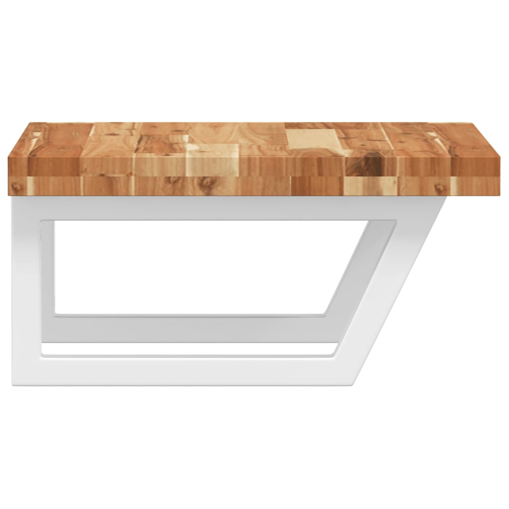 Basin Shelf Wall Mounted Steel and Solid Wood Acacia