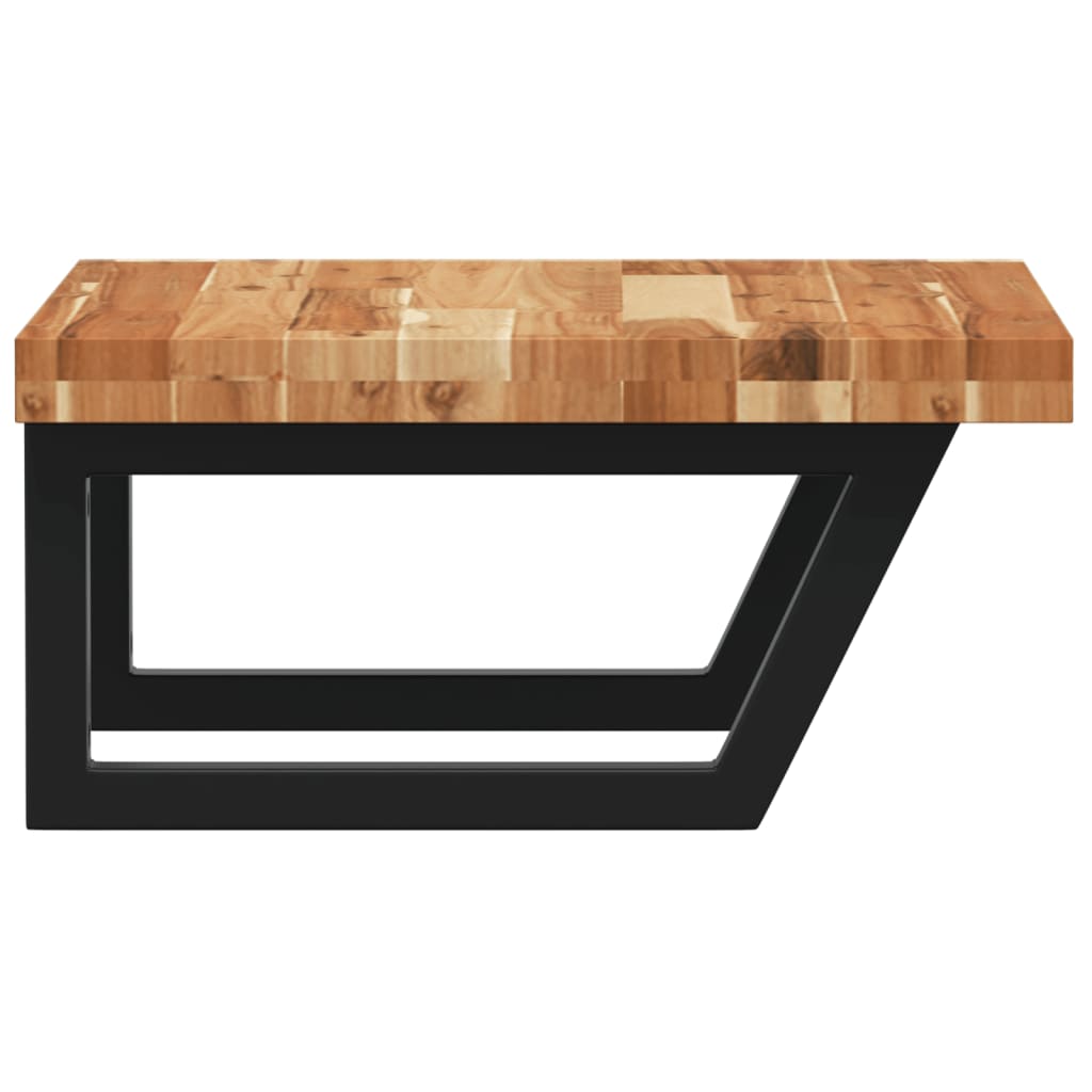 Basin Shelf Wall Mounted Steel and Solid Wood Acacia