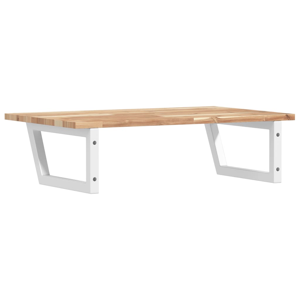 Basin Shelf Wall Mounted Steel and Solid Wood Acacia