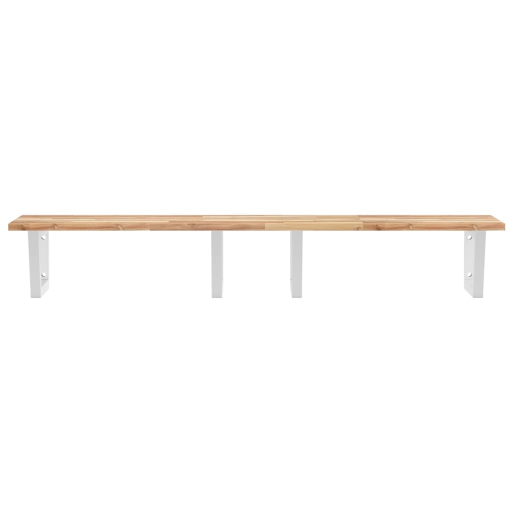 Basin Shelf Wall Mounted Steel and Solid Wood Acacia