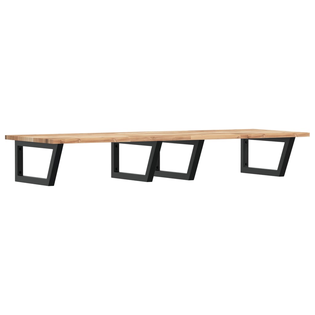 Basin Shelf Wall Mounted Steel and Solid Wood Acacia