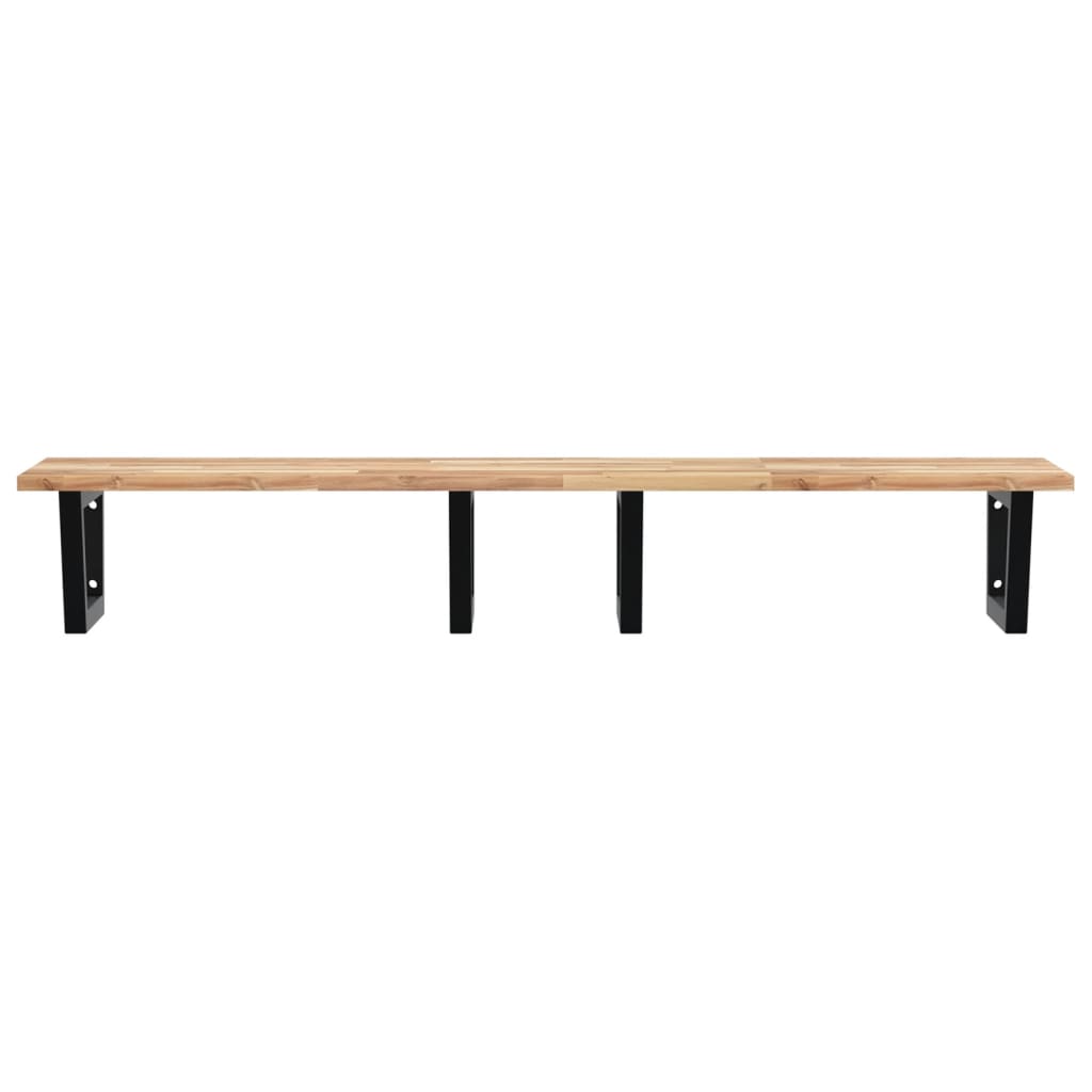 Basin Shelf Wall Mounted Steel and Solid Wood Acacia