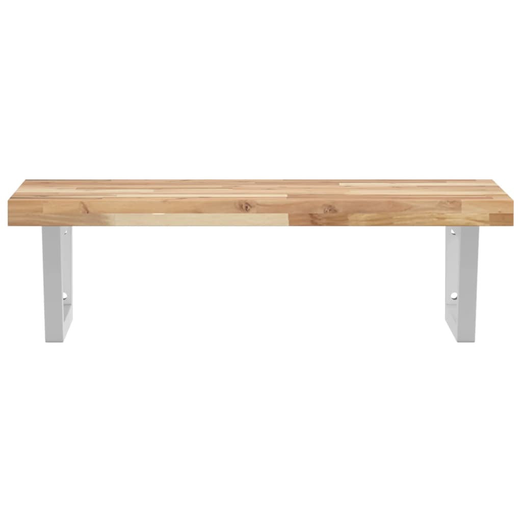 Basin Shelf Wall Mounted Steel and Solid Wood Acacia