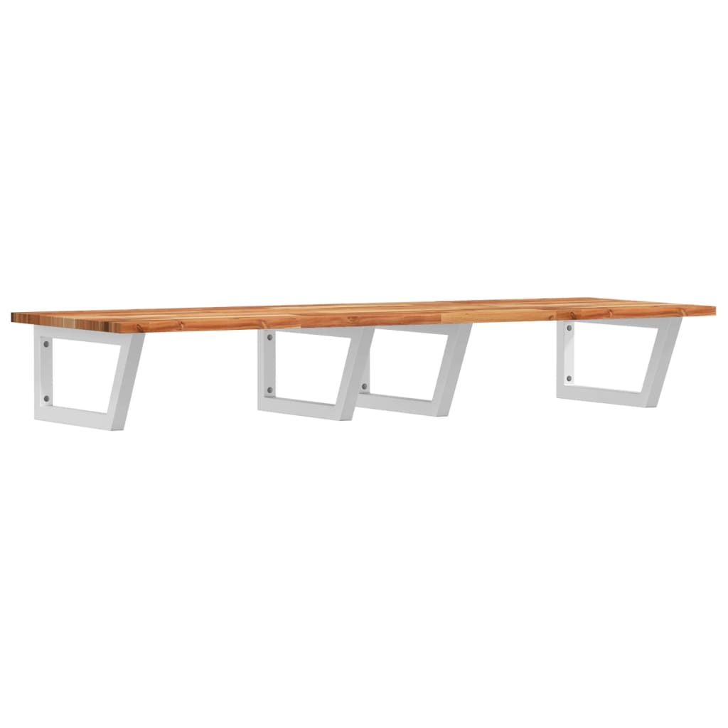Basin Shelf Wall Mounted Steel and Solid Wood Acacia