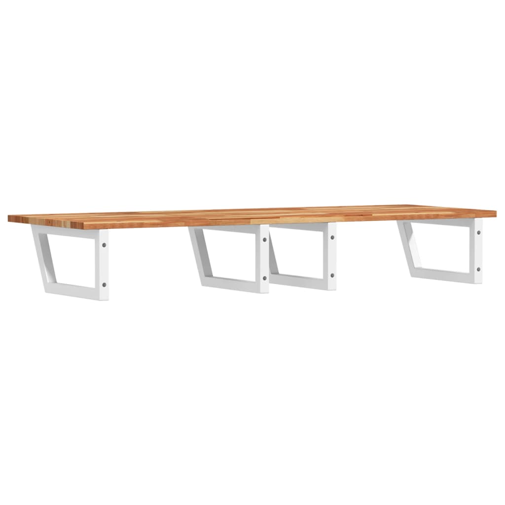 Basin Shelf Wall Mounted Steel and Solid Wood Acacia