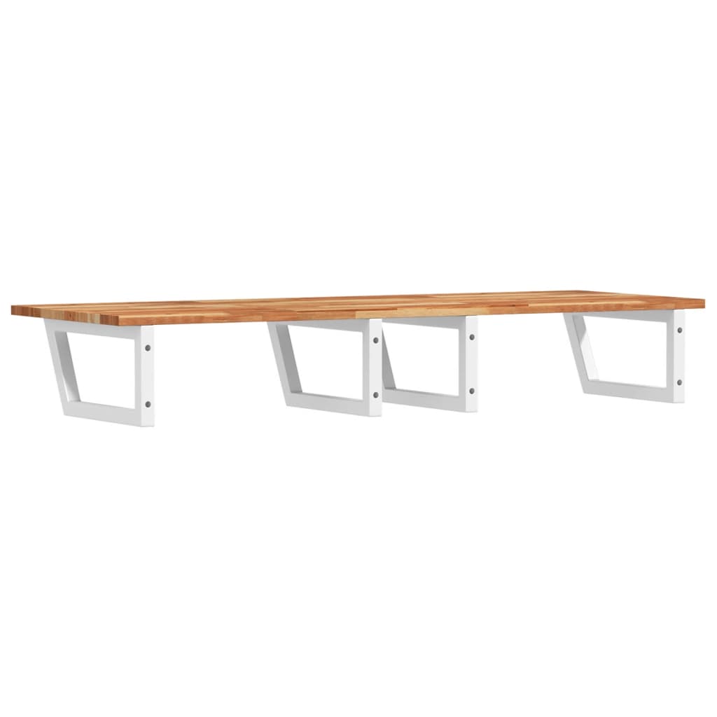 Basin Shelf Wall Mounted Steel and Solid Wood Acacia