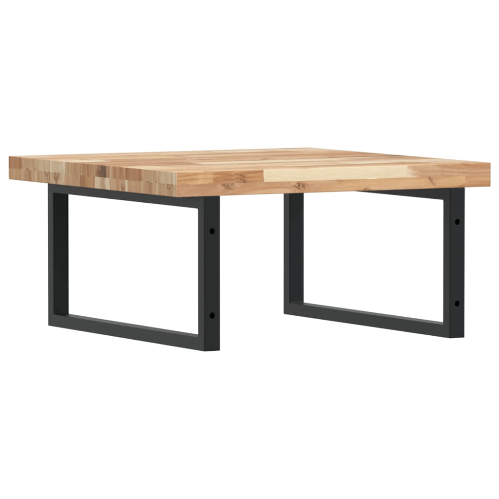 Basin Shelf Wall Mounted Steel and Solid Wood Acacia