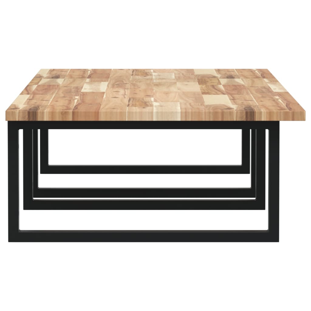 Basin Shelf Wall Mounted Steel and Solid Wood Acacia