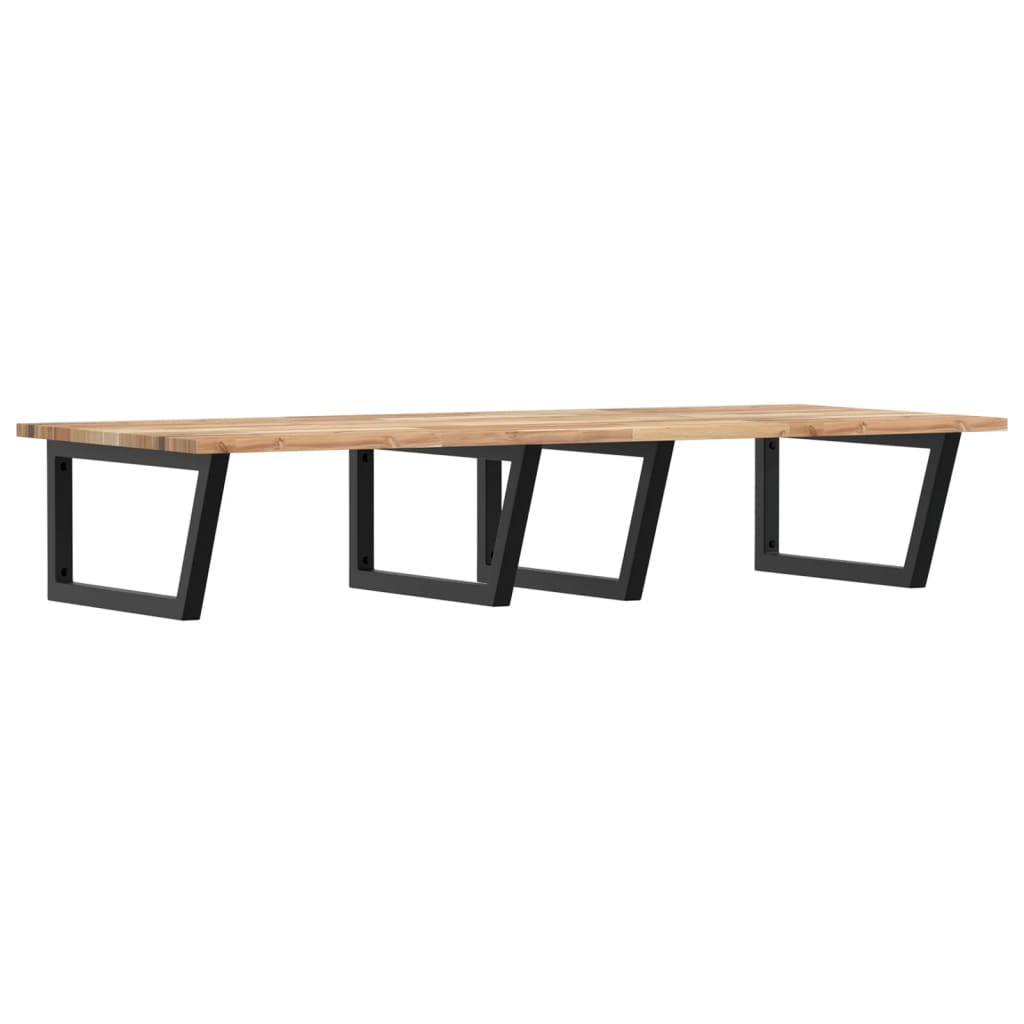 Basin Shelf Wall Mounted Steel and Solid Wood Acacia