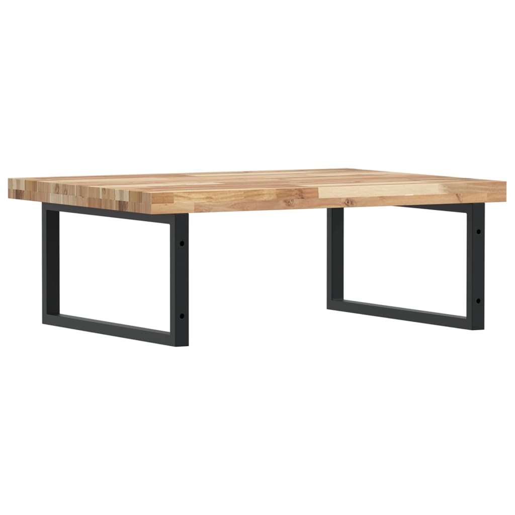 Basin Shelf Wall Mounted Steel and Solid Wood Acacia