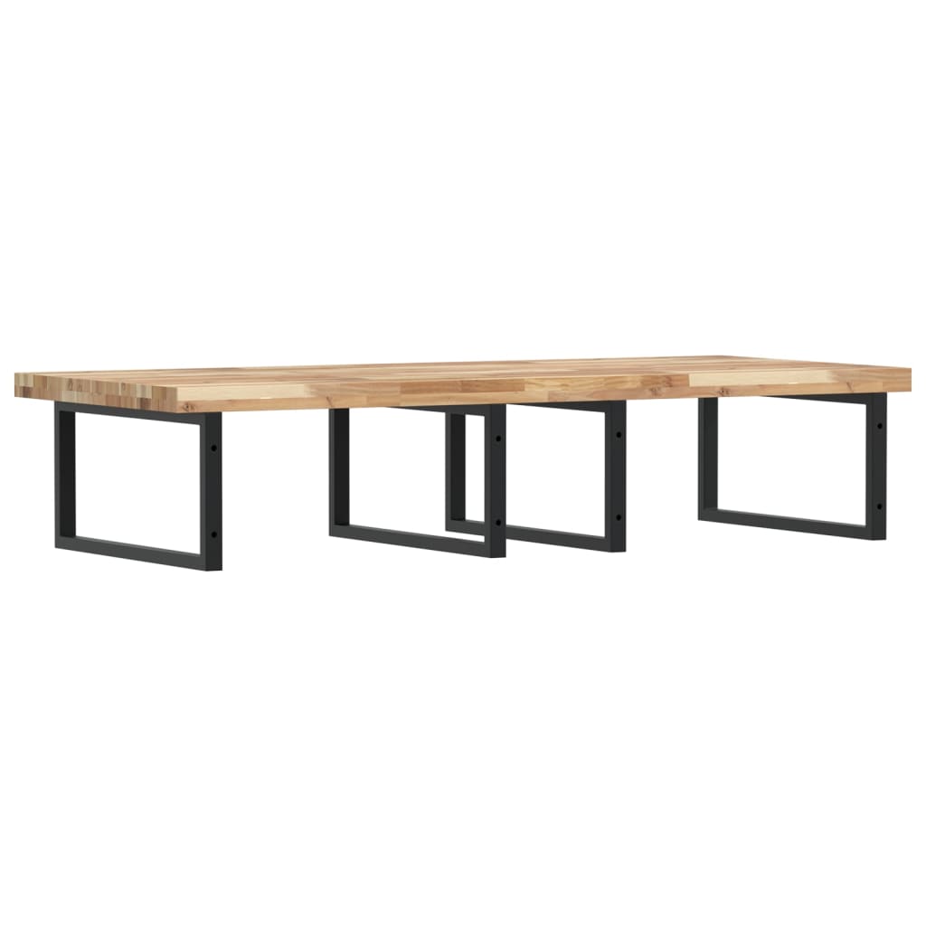 Basin Shelf Wall Mounted Steel and Solid Wood Acacia