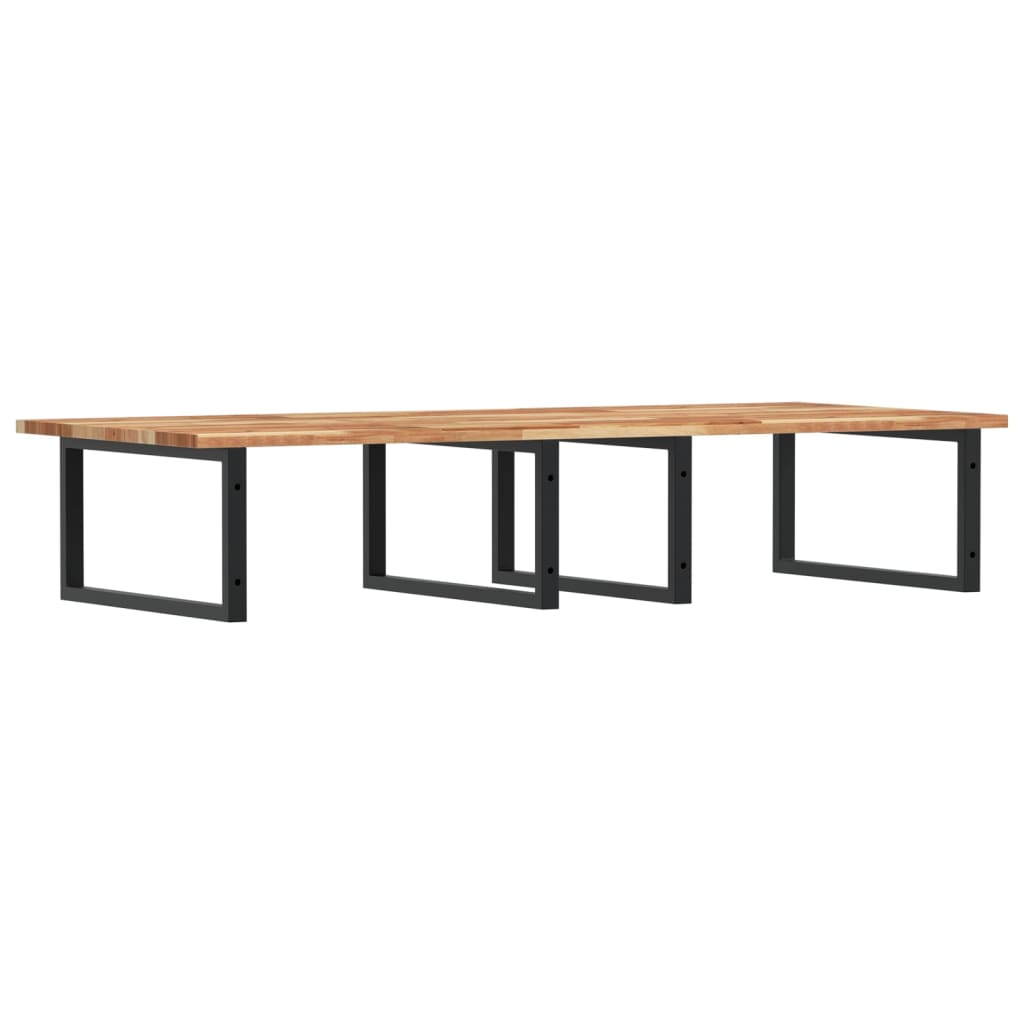 Basin Shelf Wall Mounted Steel and Solid Wood Acacia