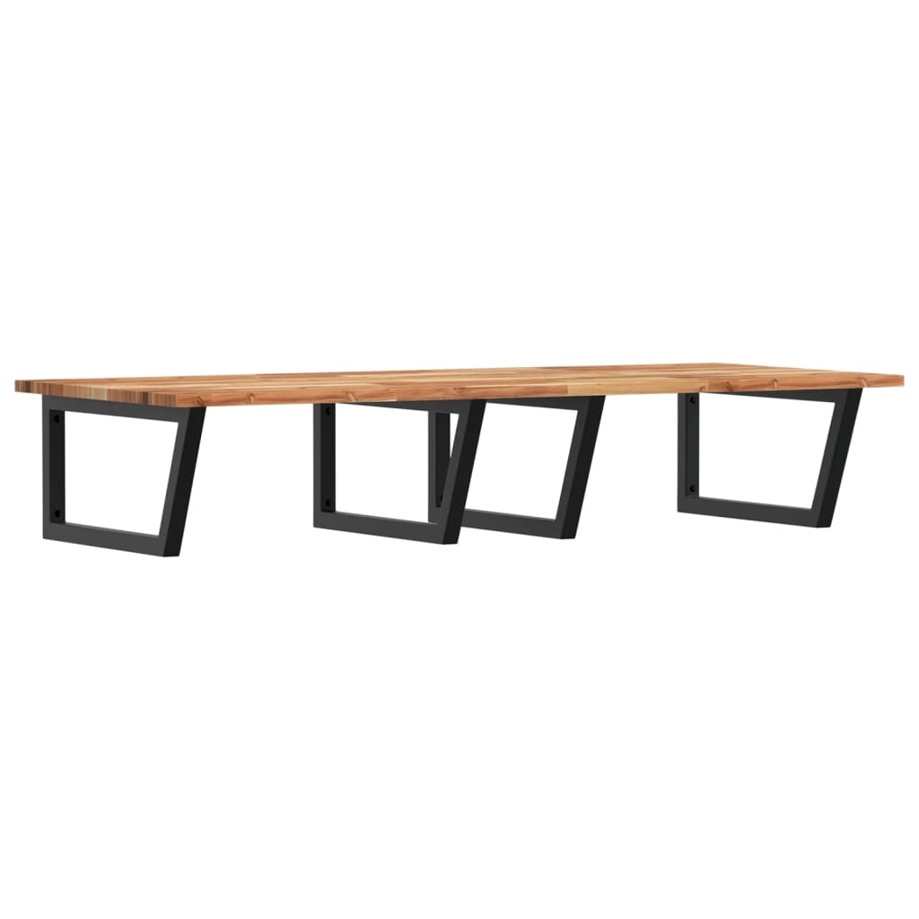 Basin Shelf Wall Mounted Steel and Solid Wood Acacia
