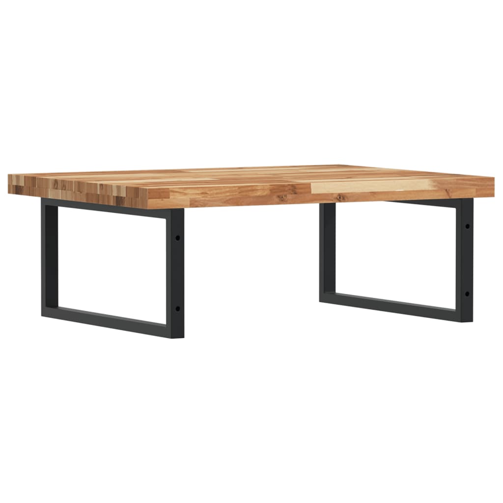 Basin Shelf Wall Mounted Steel and Solid Wood Acacia