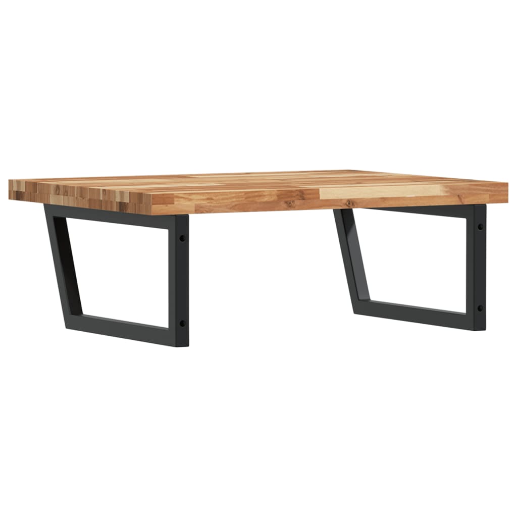 Basin Shelf Wall Mounted Steel and Solid Wood Acacia