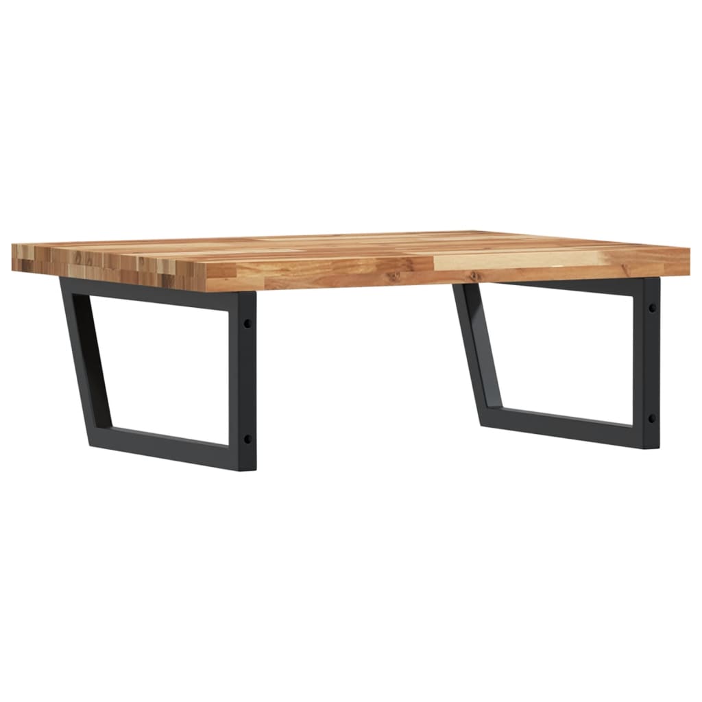 Basin Shelf Wall Mounted Steel and Solid Wood Acacia