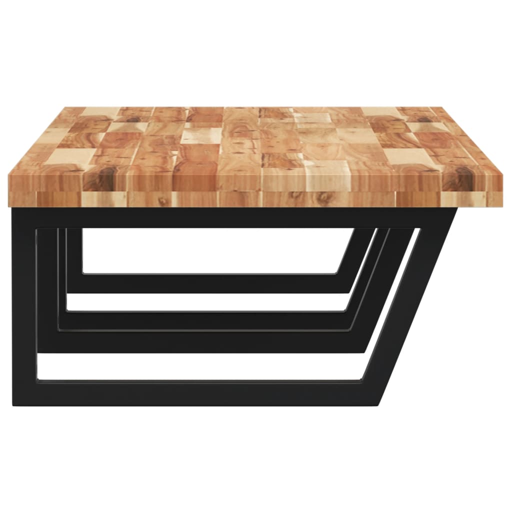 Basin Shelf Wall Mounted Steel and Solid Wood Acacia