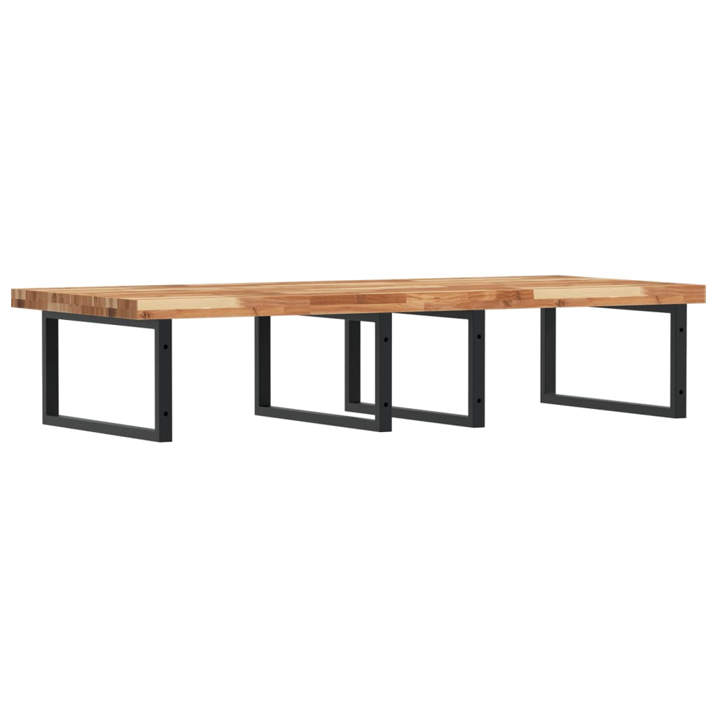 Basin Shelf Wall Mounted Steel and Solid Wood Acacia