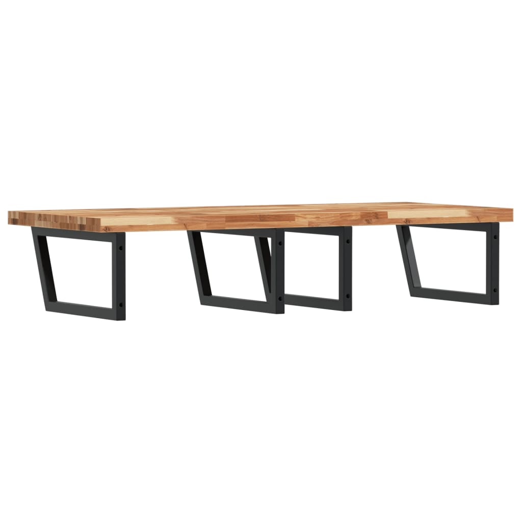 Basin Shelf Wall Mounted Steel and Solid Wood Acacia