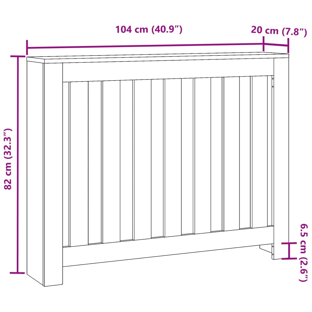 Radiator Cover Smoked Oak Engineered Wood