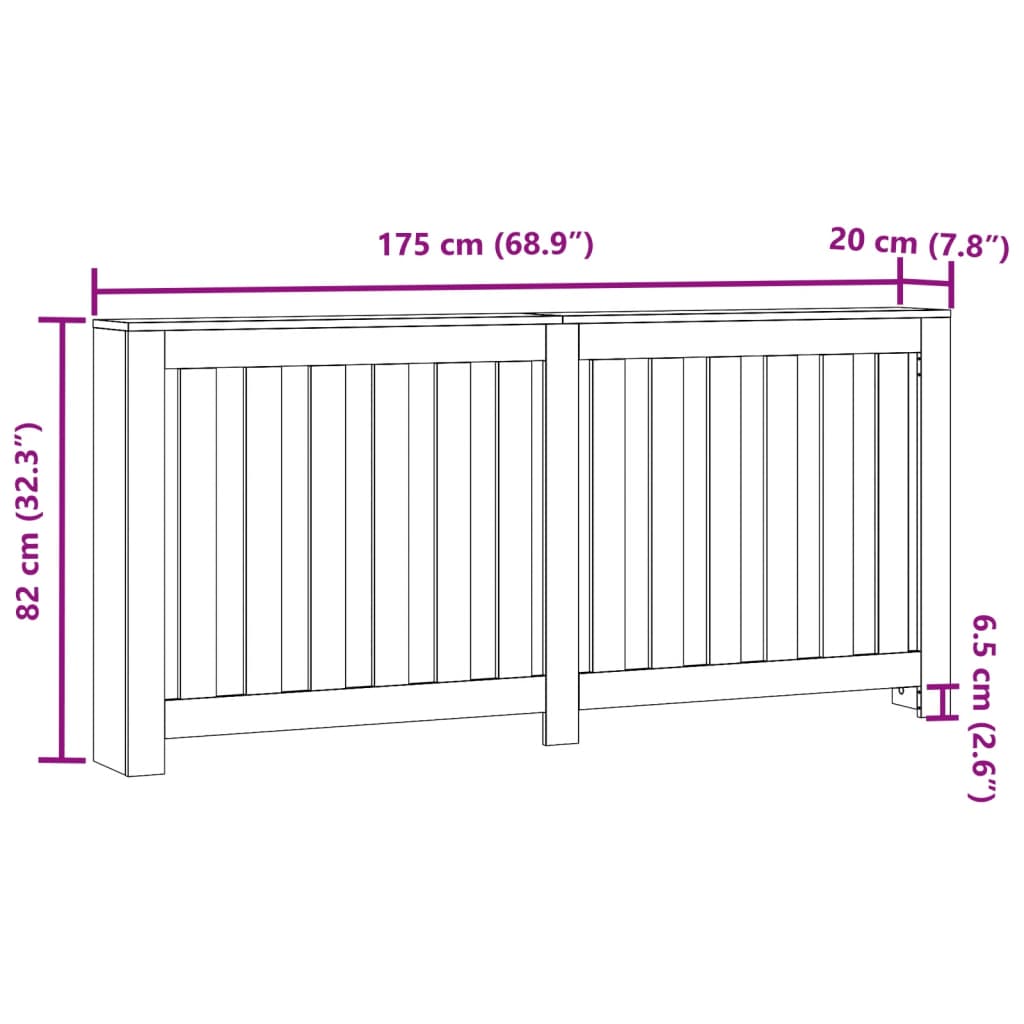 Radiator Cover Brown Oak Engineered Wood