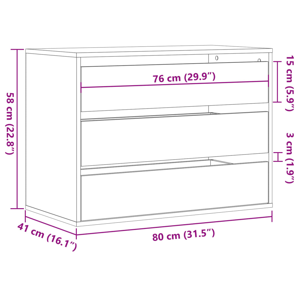 Corner Chest of Drawers Old Wood 80x41x58 cm Engineered Wood