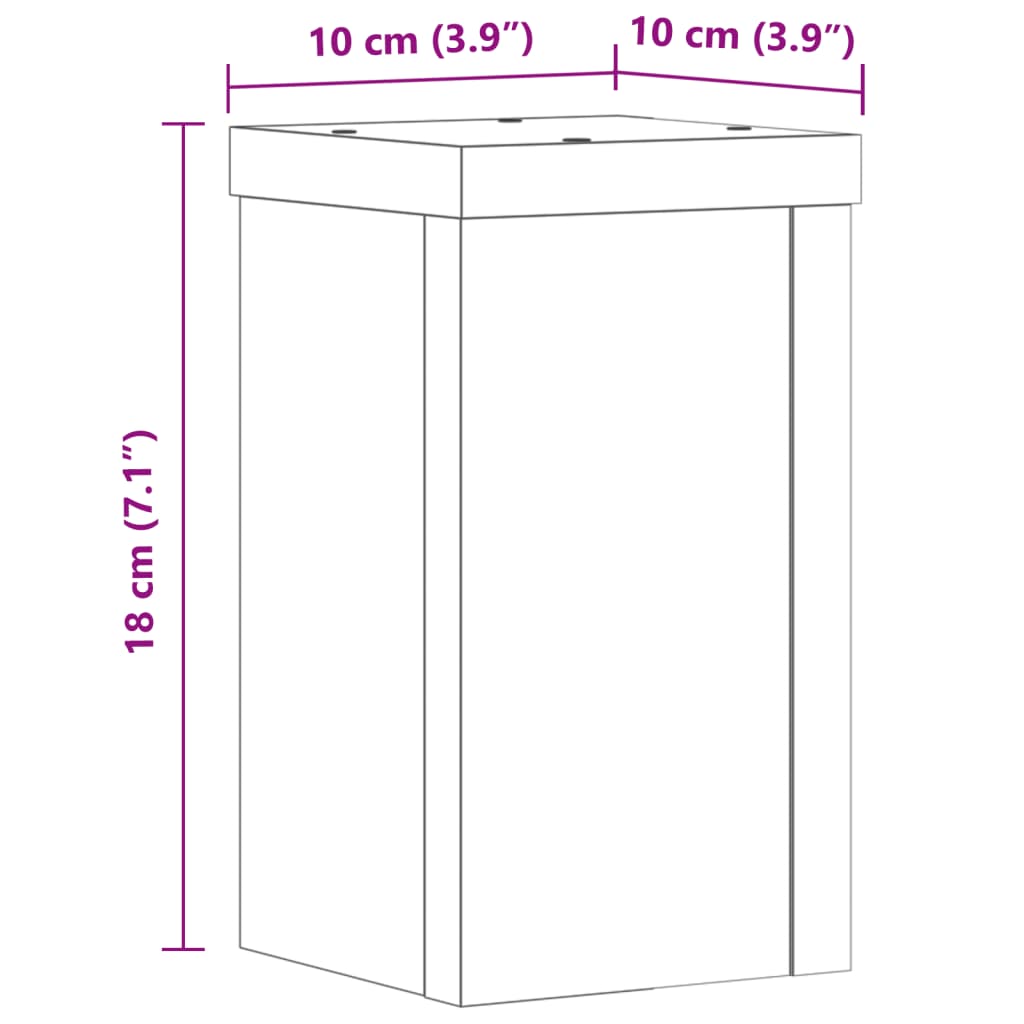 Plant Stand 2 pcs Brown Oak 10 x 10 x 18 cm Engineered Wood