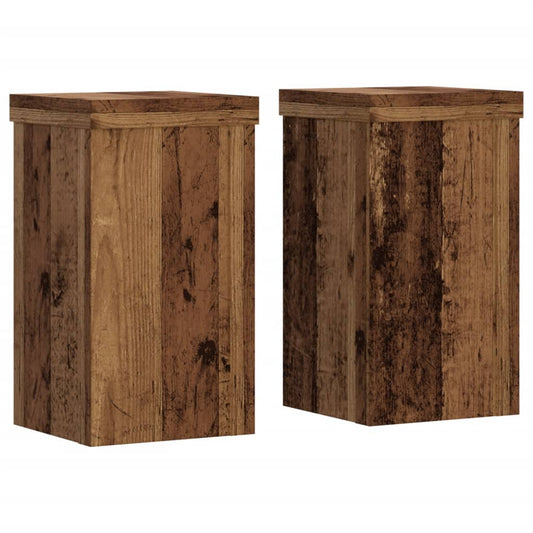Plant Stand 2 pcs Old Wood 10 x 10 x 18 cm Engineered Wood