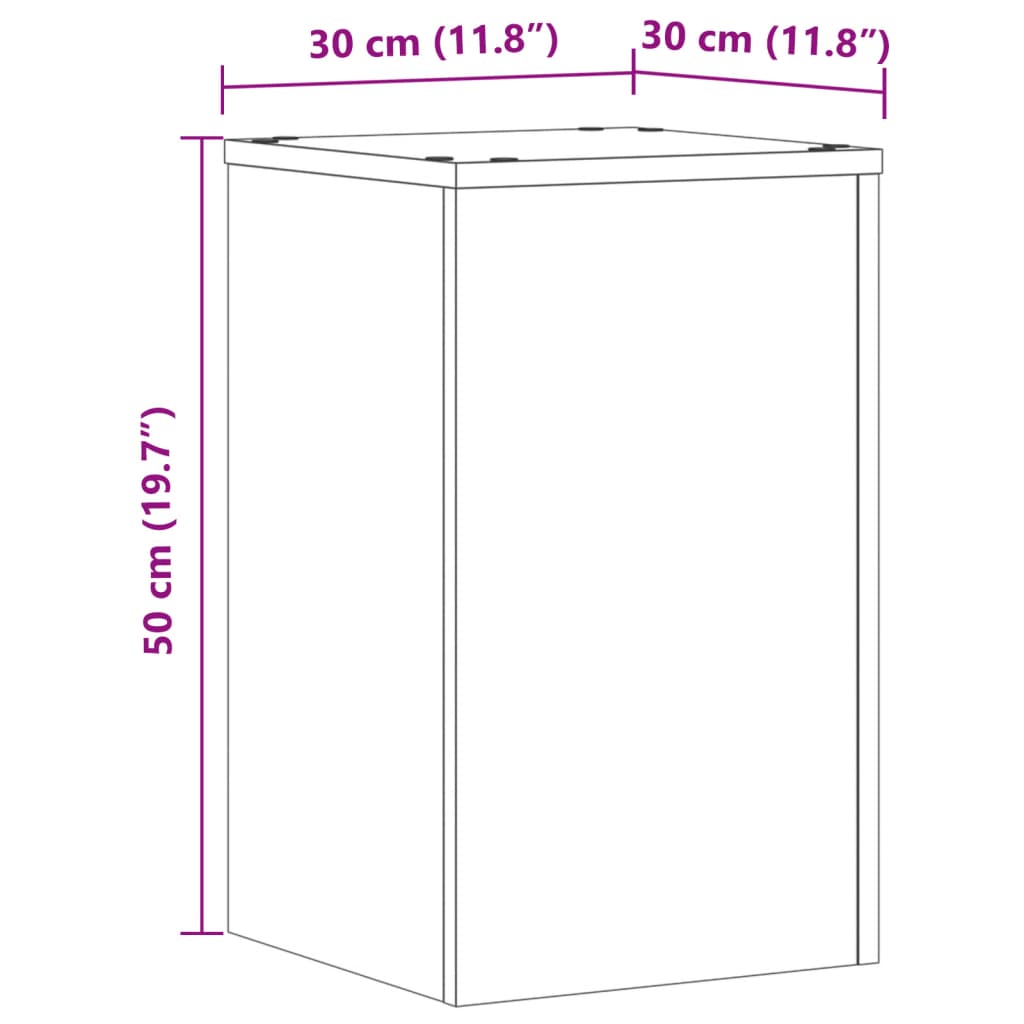 Plant Stand 2 pcs Brown Oak 30 x 30 x 50 cm Engineered Wood