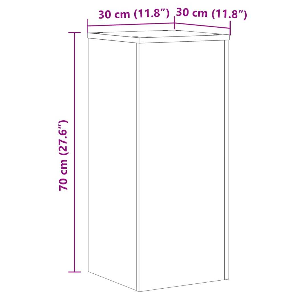 Plant Stand 2 pcs Grey Sonoma 30 x 30 x 70 cm Engineered Wood